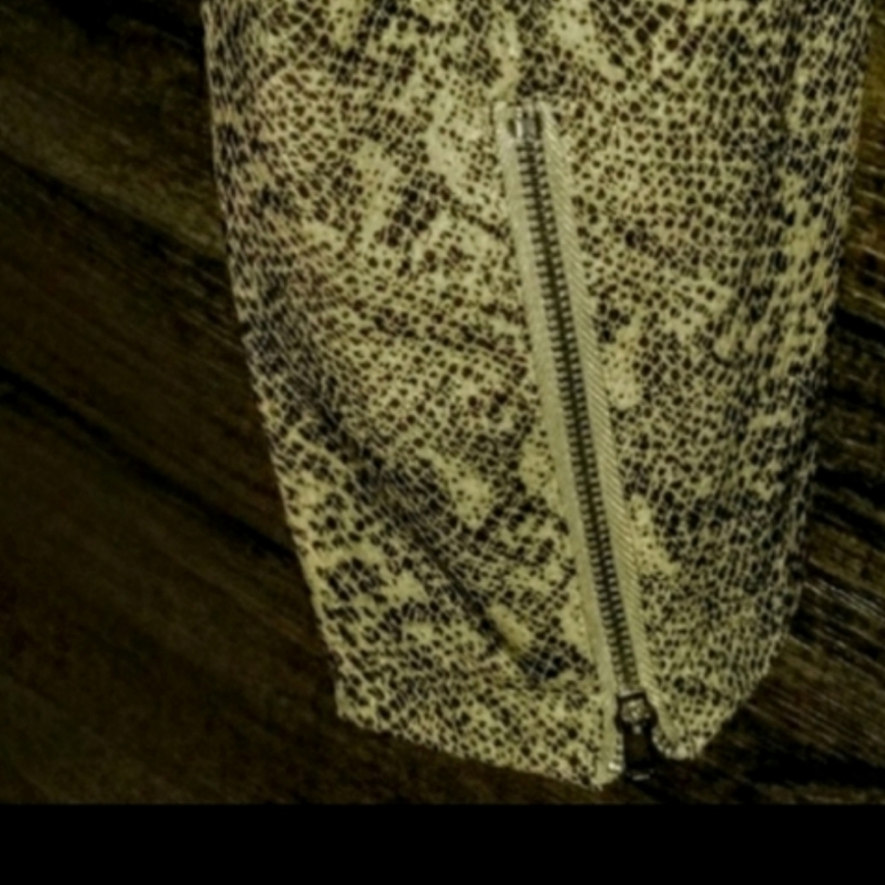 Who's There Python Print Moto Military Jacket Size Large NWOT - Picture 14 of 15